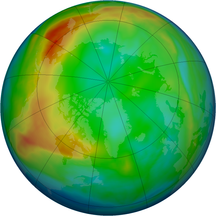 Arctic ozone map for 27 December 2007